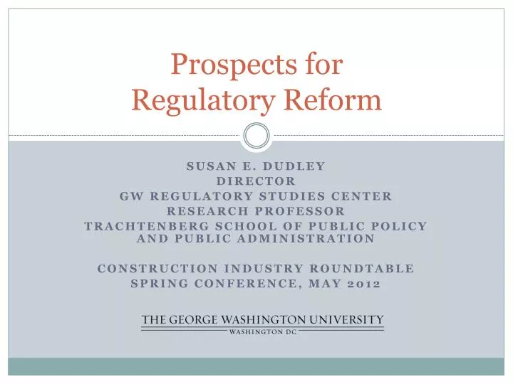 PPT Prospects for Regulatory Reform PowerPoint Presentation, free