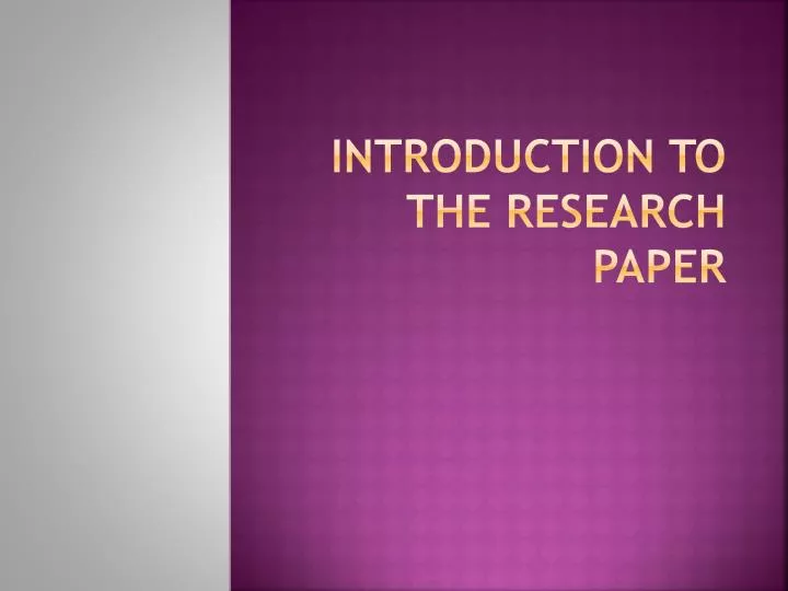 introduction to research paper ppt