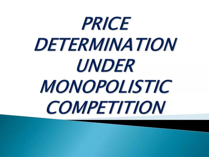 price determination under monopolistic competition n.