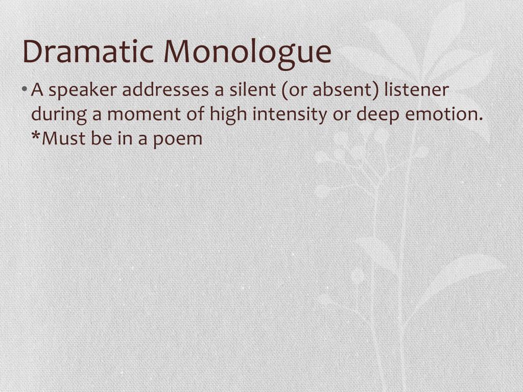 dramatic monologue definition