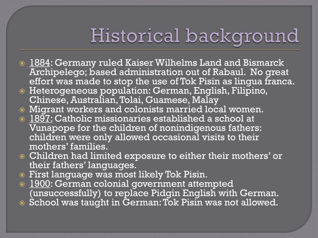 German Rabaul PPT - Unserdeutsch “Our German” Rabaul Creole German PowerPoint ...
