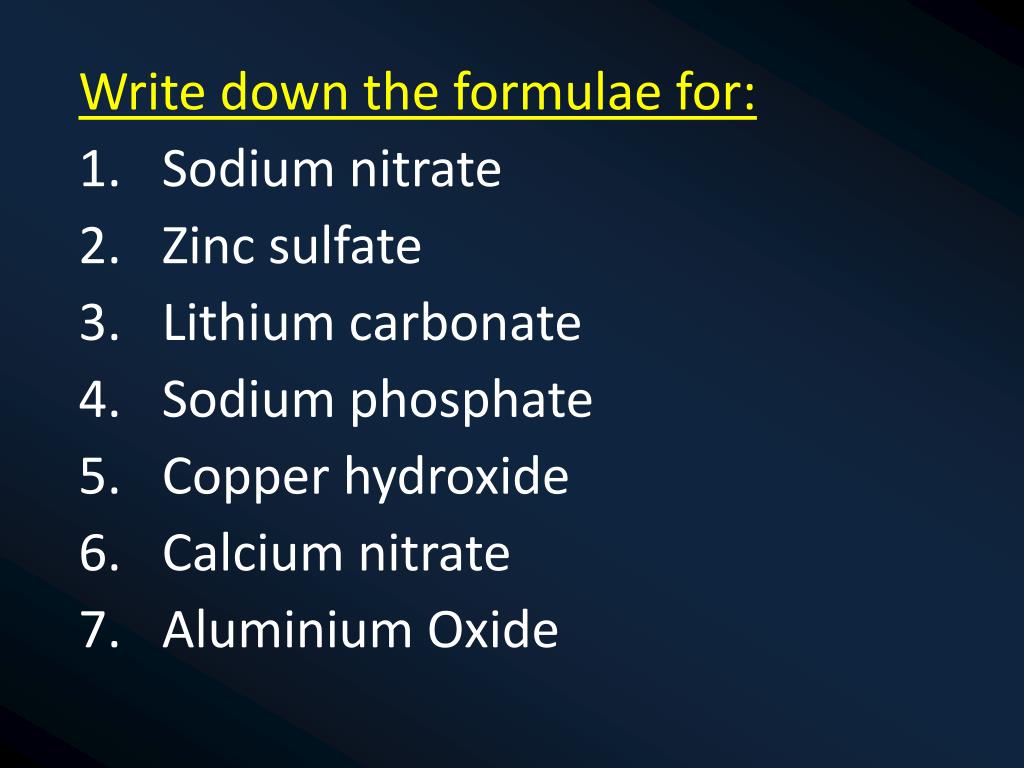 PPT Write down the formulae for Silver chloride Sodium hydroxide