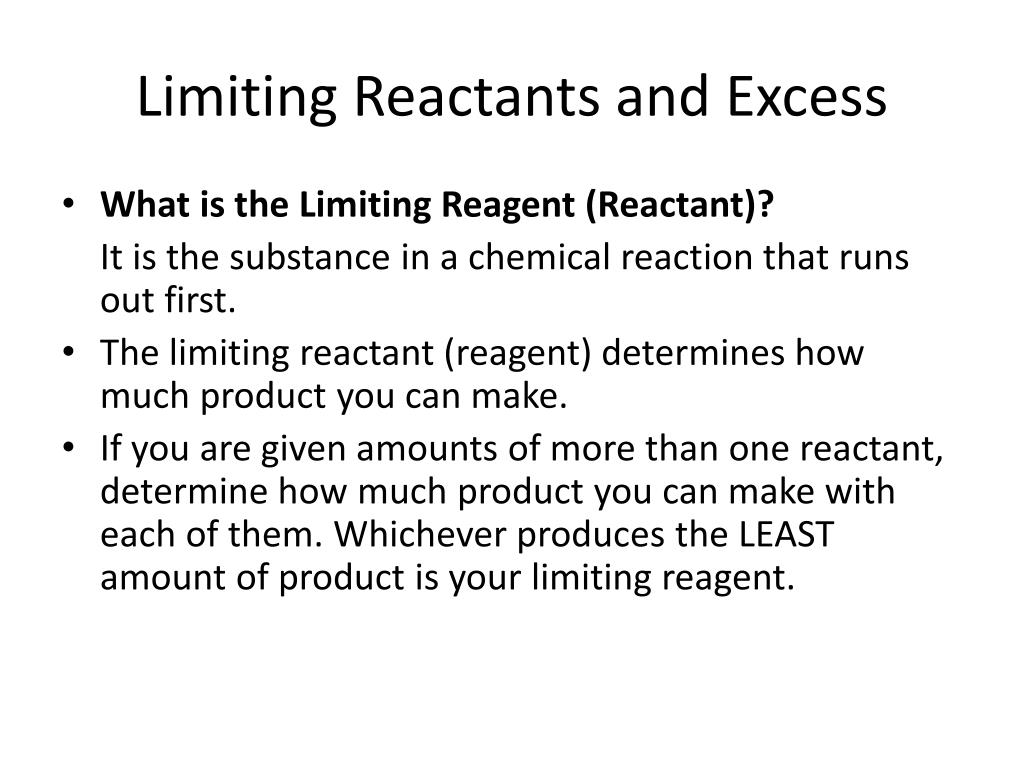 Limiting Reactant Worksheet