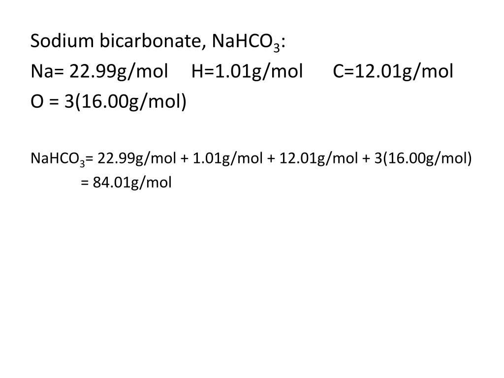 nahco3 molar mass nahco3 molar mass