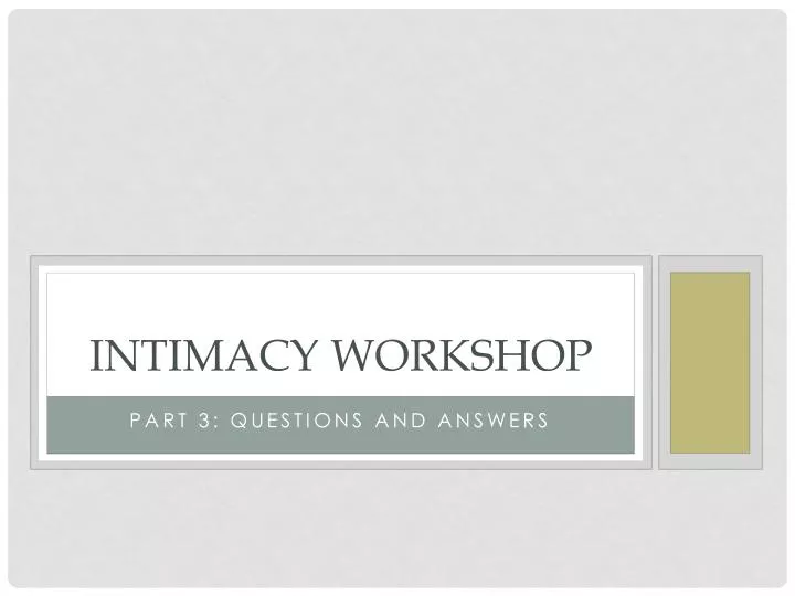 intimacy workshop n.