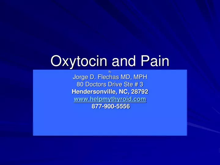 Ppt Oxytocin And Pain Powerpoint Presentation Free Download Id 2014367