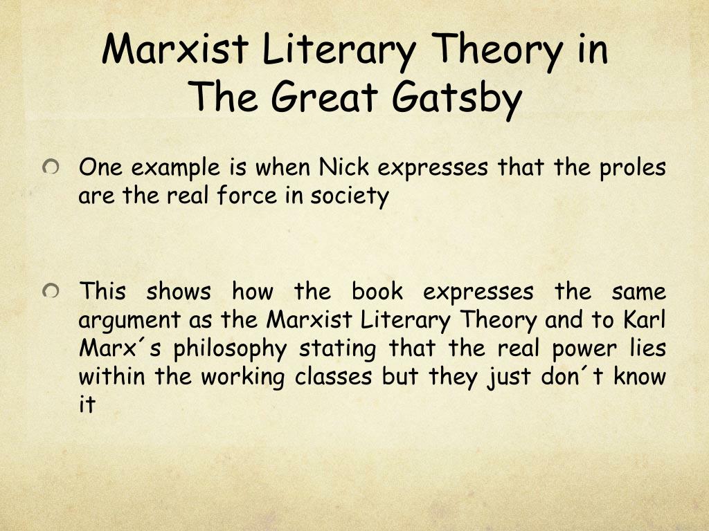 marxist analysis of the great gatsby