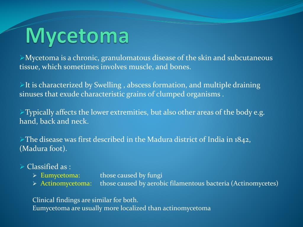 PPT - Mycetoma and other Subcutaneous Mycoses PowerPoint Presentation ...