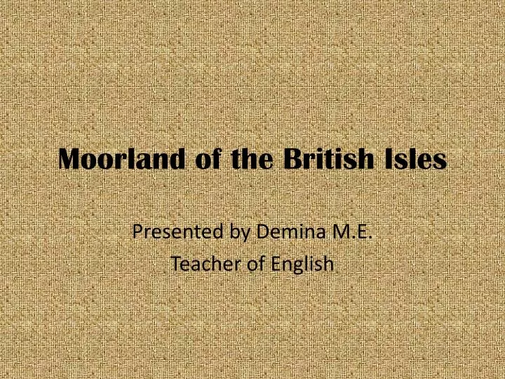 moorland of the british isles n.