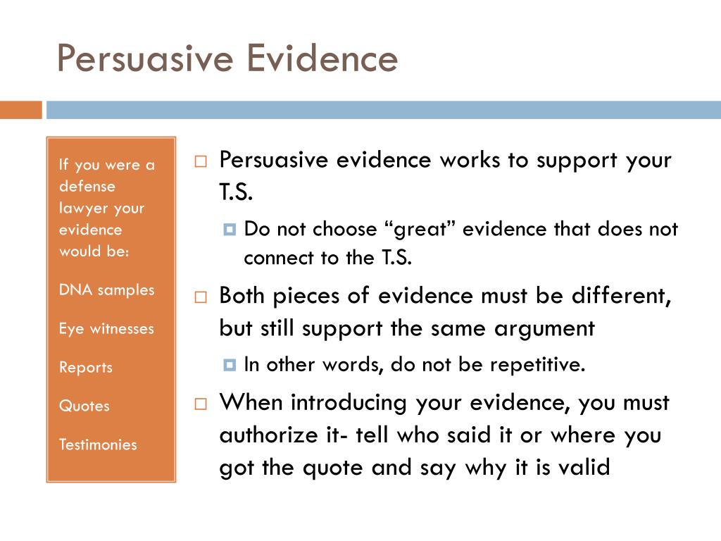 does a persuasive essay need evidence