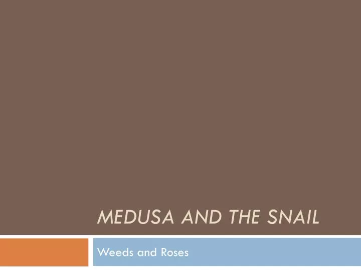 medusa and the snail n.