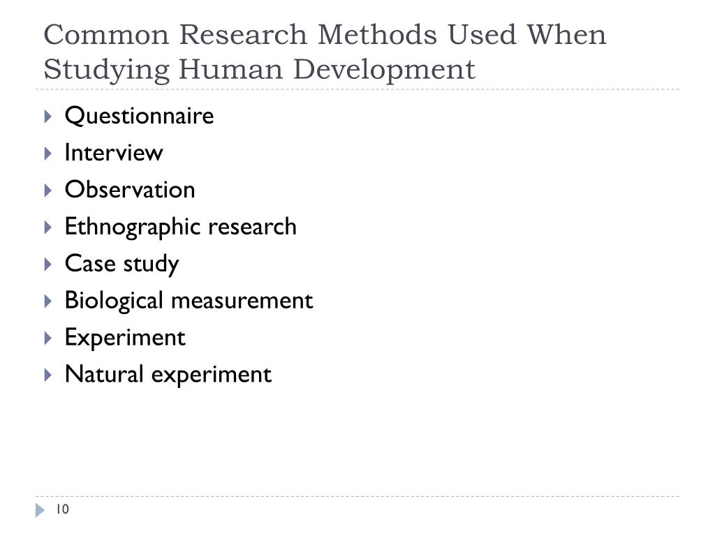 research methods in studying human development