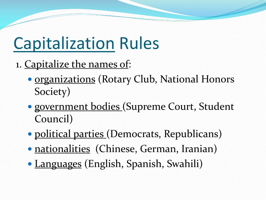 capitalization rules for powerpoint presentations