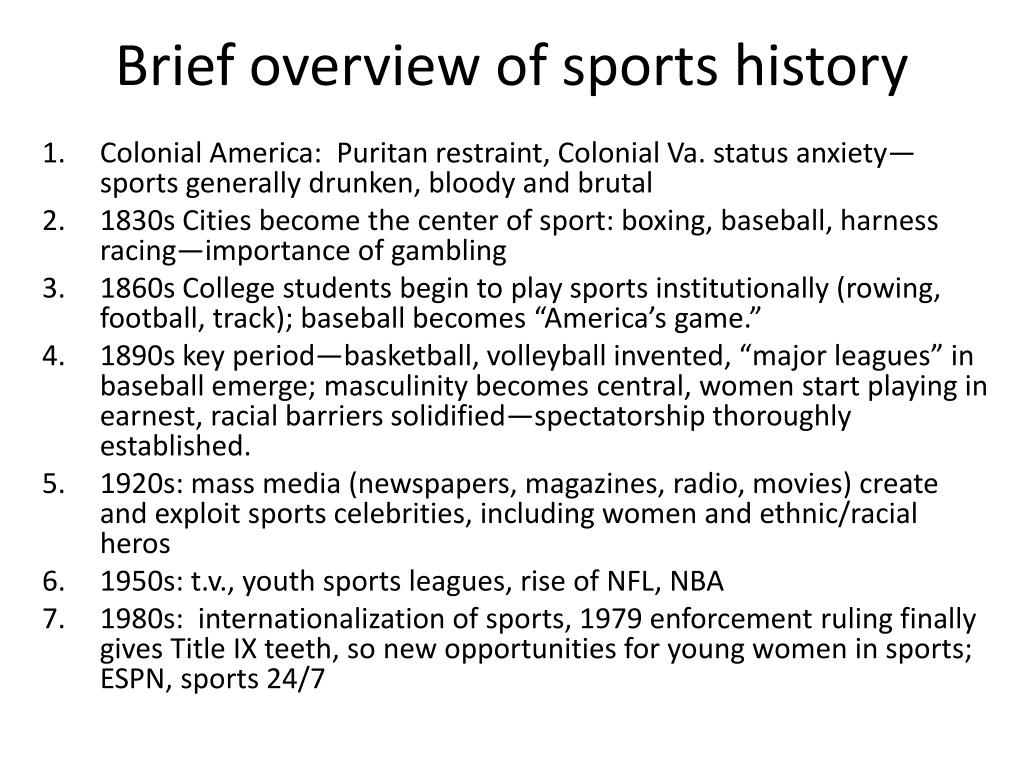 essay why sports history is american history