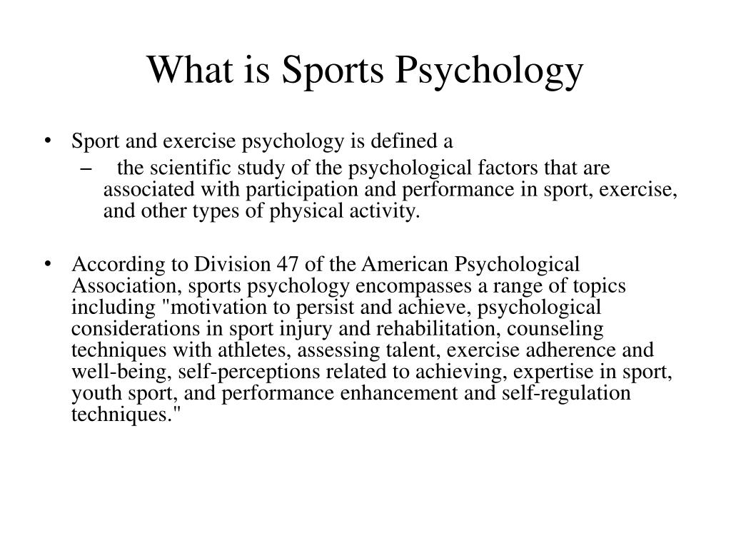 sport and exercise psychology topics