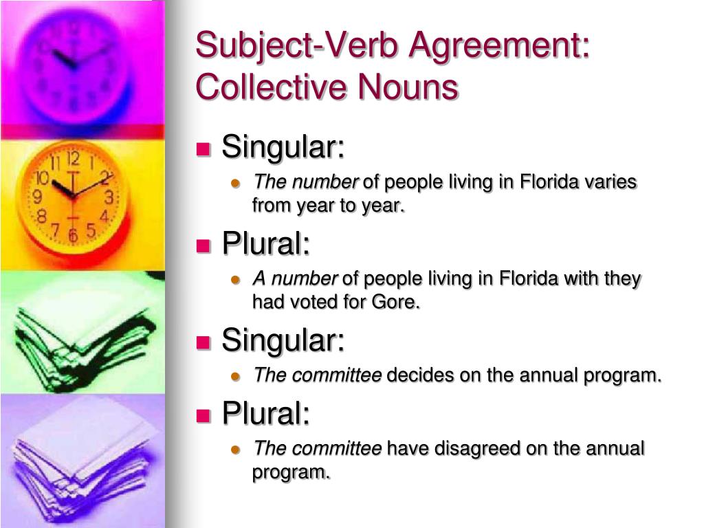 Subject Verb Agreement With Collective Nouns Worksheet