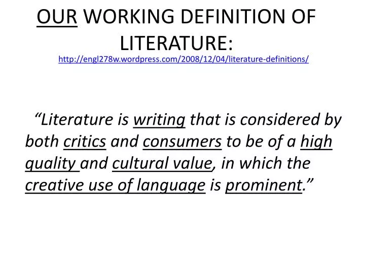 definition la literature