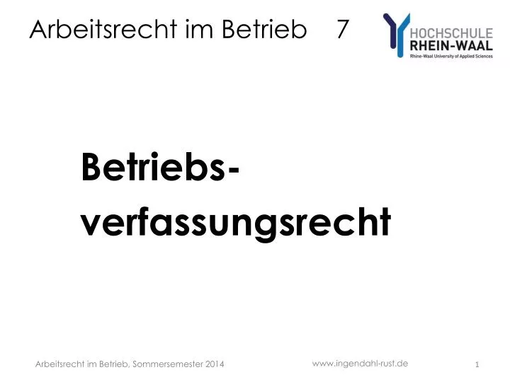 Ppt Arbeitsrecht Im Betrieb 7 Powerpoint Presentation Id2018007