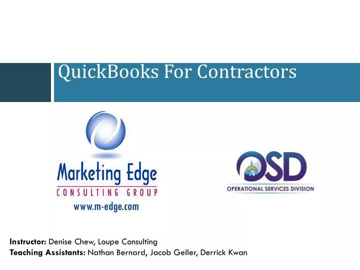 PPT QuickBooks For Contractors PowerPoint Presentation, free download