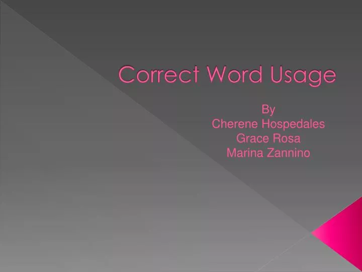 PPT - Correct Word Usage PowerPoint Presentation, free download - ID