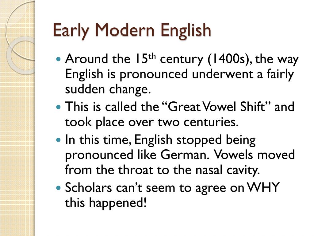 modern english period presentation