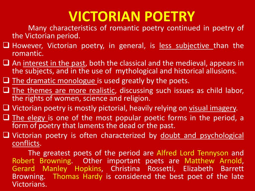 the victorian poetry essay