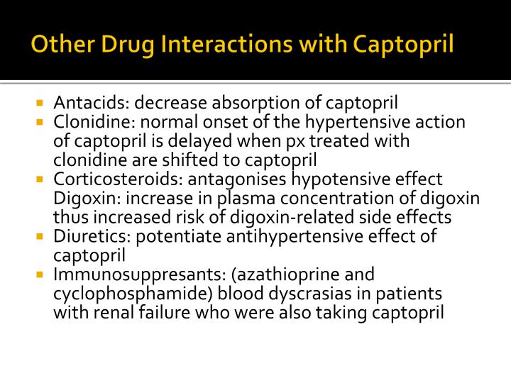 Captopril Drug Interactions