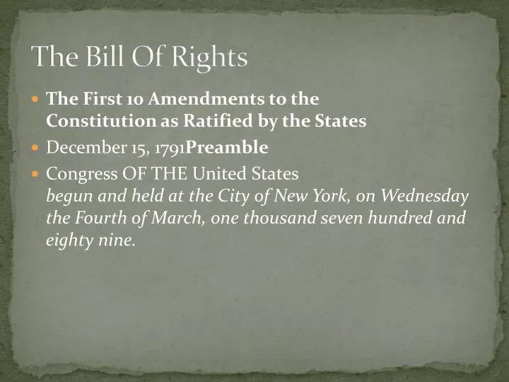the bill of rights n.