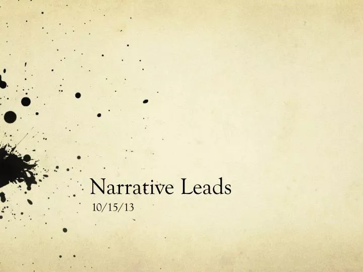 narrative leads n.