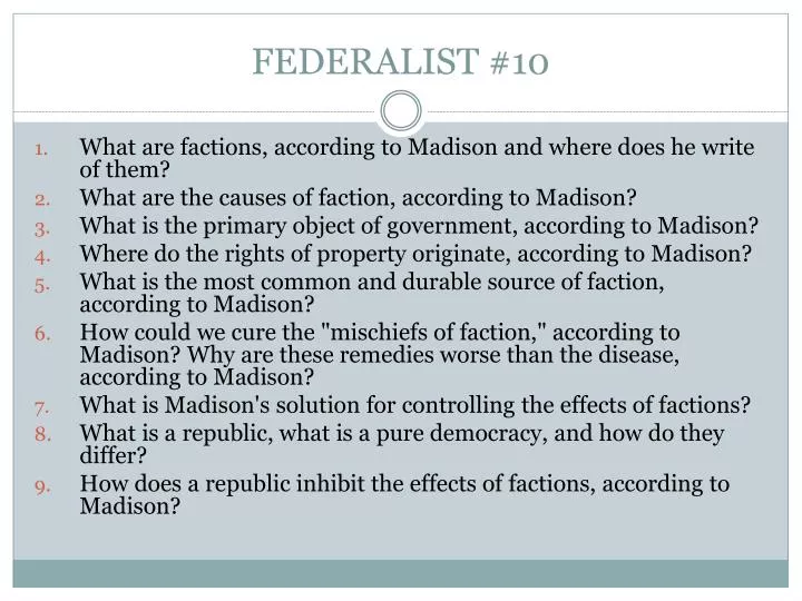 what is the thesis of federalist 10