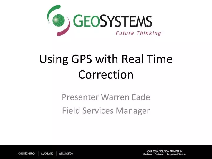 PPT Using GPS with Real Time Correction PowerPoint Presentation, free