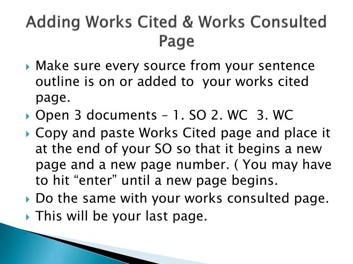 ppt adding works cited works consulted page powerpoint what is a works consulted