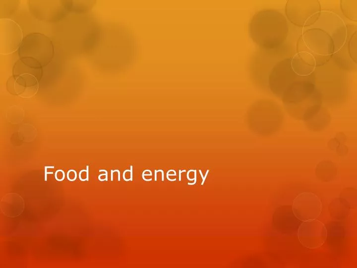 food and energy n.