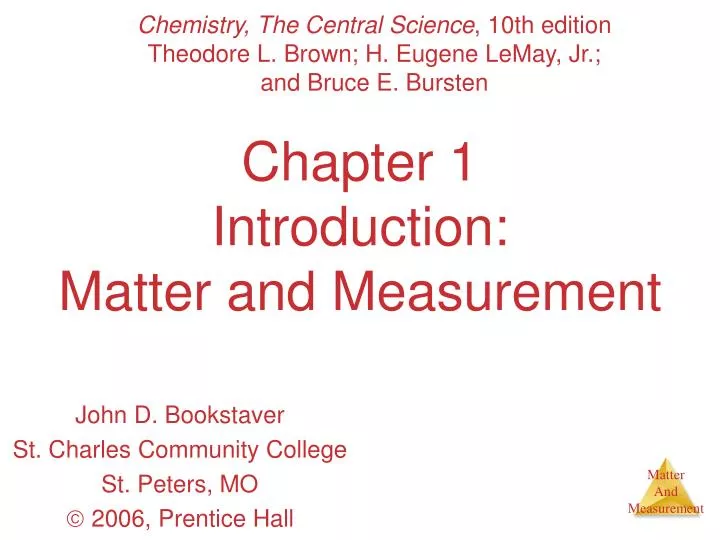 PPT - Chapter 1 Introduction: Matter and Measurement PowerPoint ...