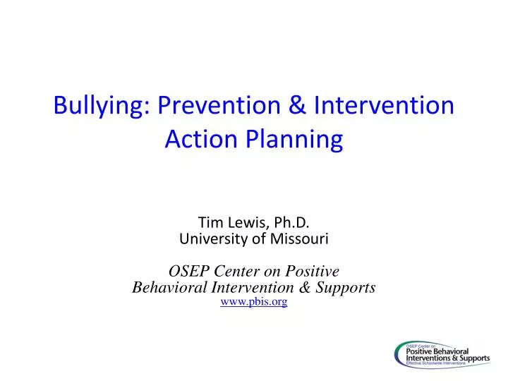 bullying prevention intervention action planning n.