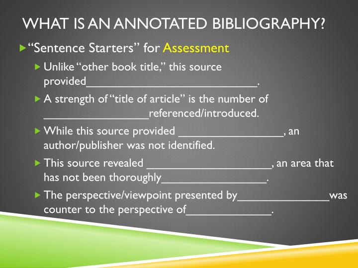 Annotated bibliography prompt picture