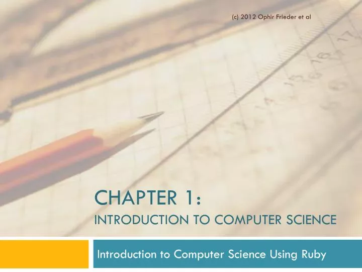 PPT - Chapter 1: Introduction To Computer Science PowerPoint ...