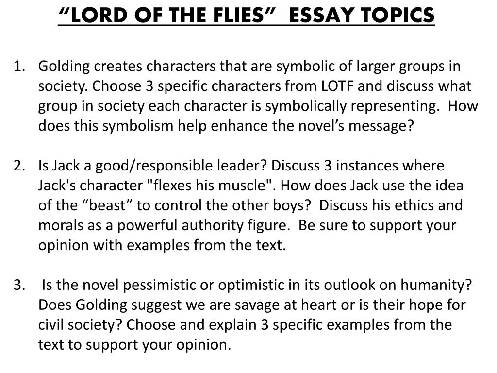 thesis statement examples lord of the flies