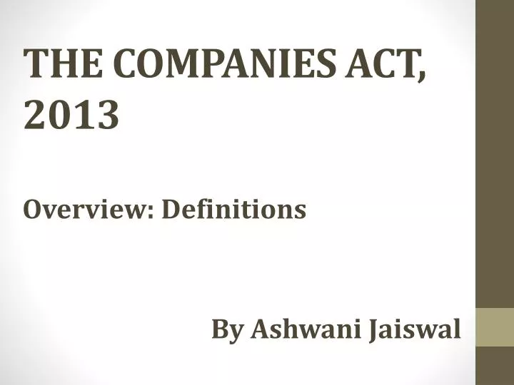 the companies act 2013 n.