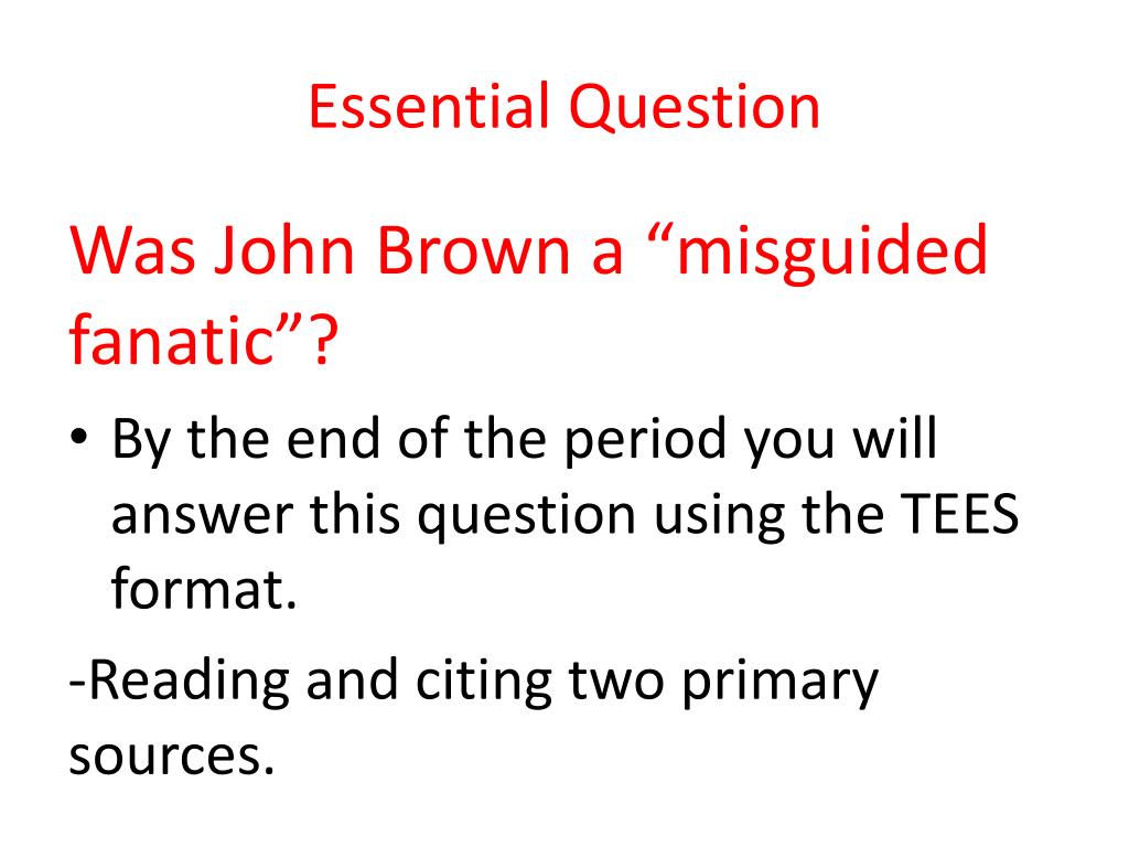john brown essay questions