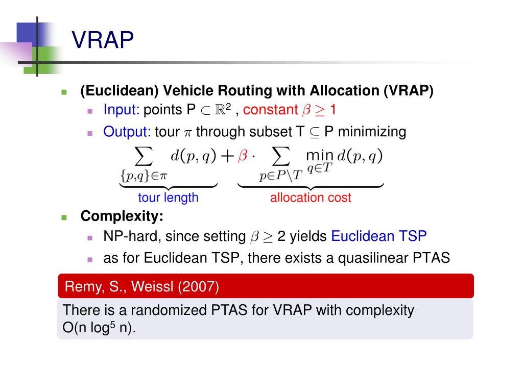 Ppt On Euclidean Vehicle Routing With Allocation Powerpoint Presentation Id