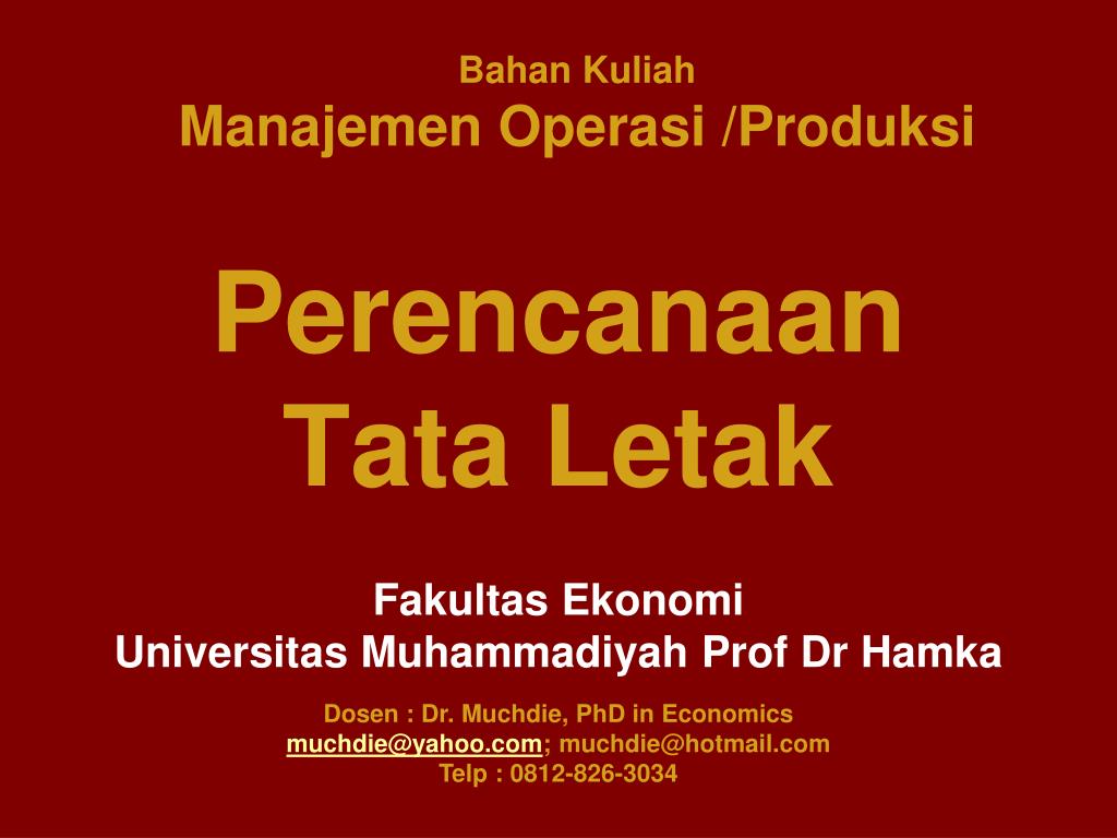 PPT - Bahan Kuliah Manajemen Operasi / Produksi PowerPoint 