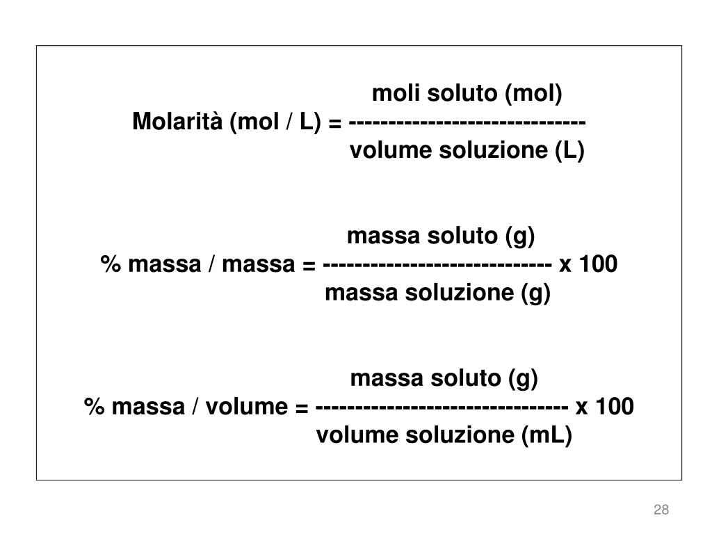 PPT - ESERCITAZIONE di CHIMICA 31 ottobre 2012 GAS CONCENTRAZIONE DELLE
