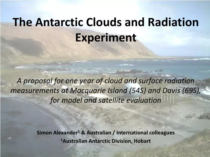 simon alexander 1 australian international colleagues 1 australian antarctic division hobart n.