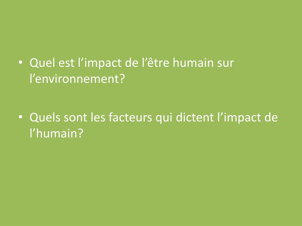 PPT - Répercussions de l’activité humaine sur l’environnement ...