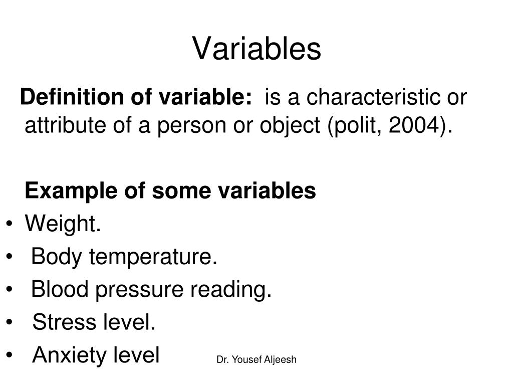 define variable presentation