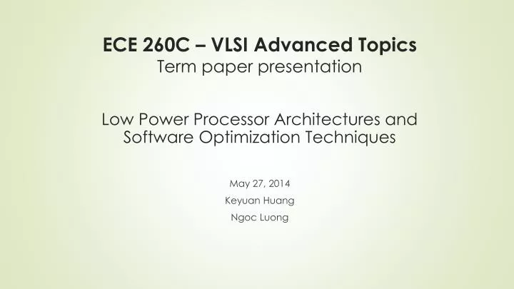 paper presentation topics on vlsi technology