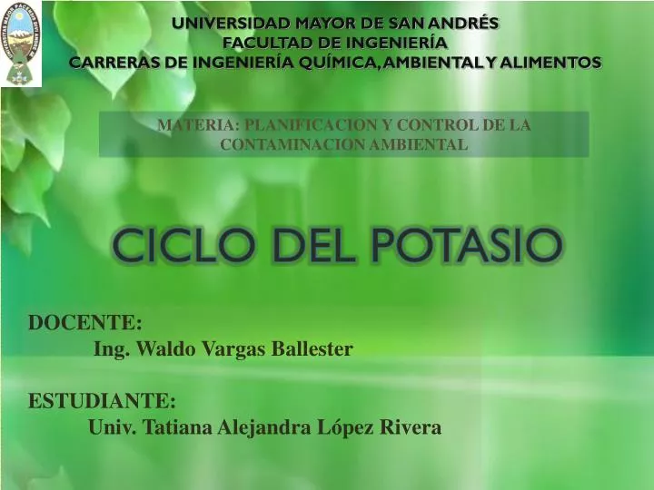 Ppt Universidad Mayor De San Andres Facultad De Ingenieria