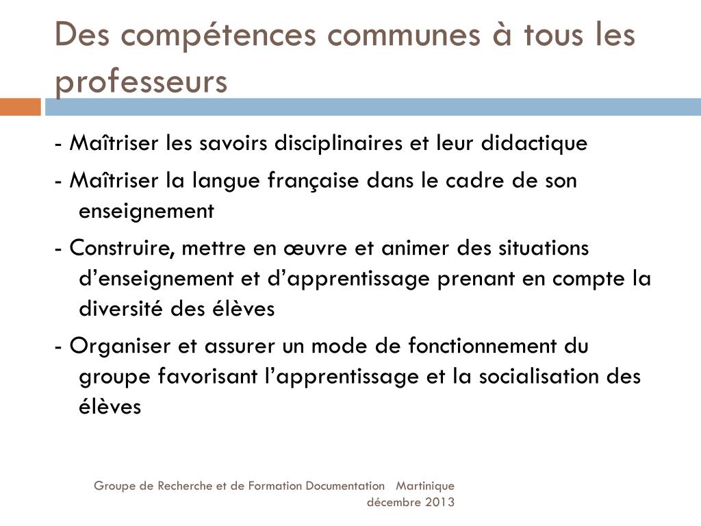 Référentiel Des Compétences Professionnelles Des Métiers Du Professorat Pdf