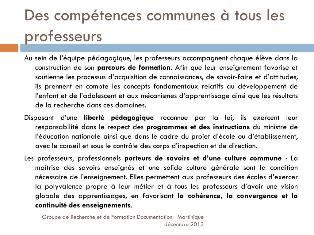 Référentiel Des Compétences Professionnelles Des Métiers Du Professorat Pdf